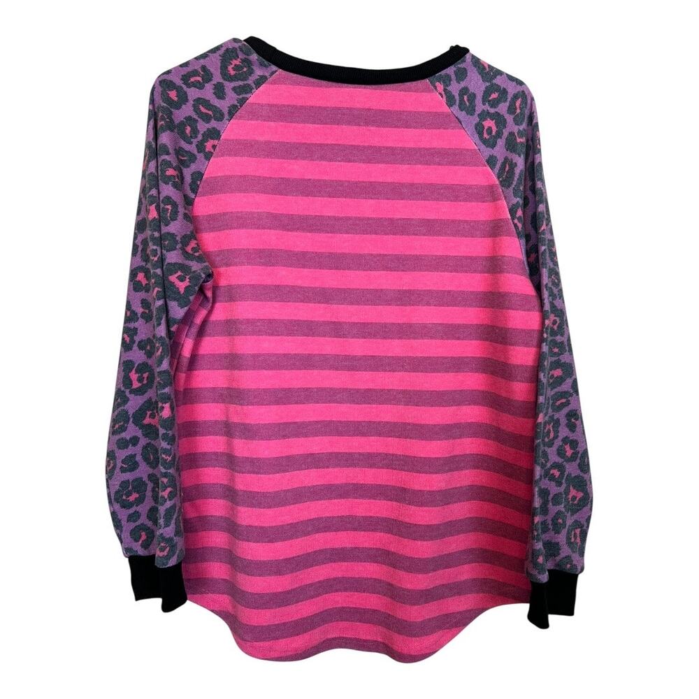 Crazy Train Western Boho Blouse Shirt Top Medium Leopard Long Sleeve - Picture 4 of 4